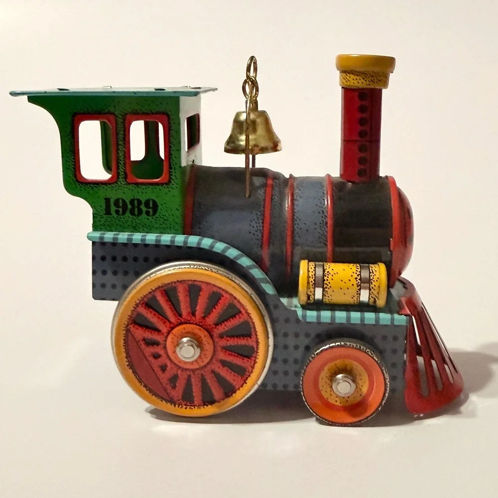 Hallmark Keepsake Tin Locomotive Ornament Set 1986-1989 Collector Series Tin Toy